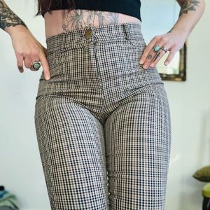 Plaid High Rise Pants